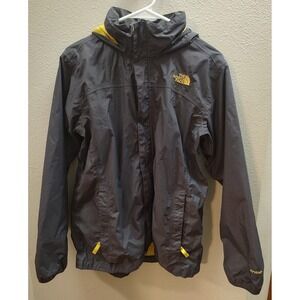 North Face Dryvent Hooded Jacket Boys Youth XL Gray Zip Rain Shell Windbreaker